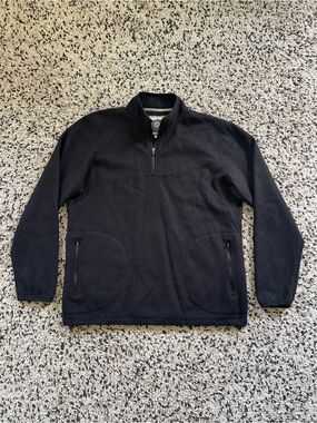 PAKA Alpaca Fleece 1/4 Zip Black Pullover Sweater Men’s Size XL *Flaw*